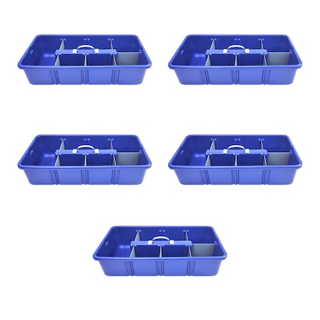 American Built Pro Pro-Grade Tool Tote, Polyethylene, Blue, 25 in W x 13-1/2 in D x 6-1/2 in H, 5 PK T1075 P5 BLU